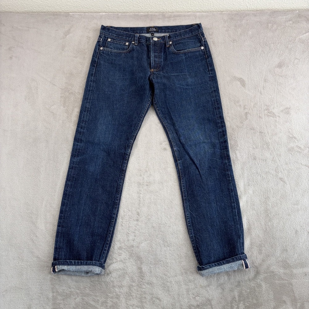 A.P.C. Petit Standard Droit Etroit Jeans in Blue Selvedge Denim Men‎ 31x30